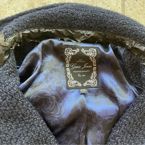 Vintage Guess Jeans Sparkly Navy Coat - Picture 4 of 6
